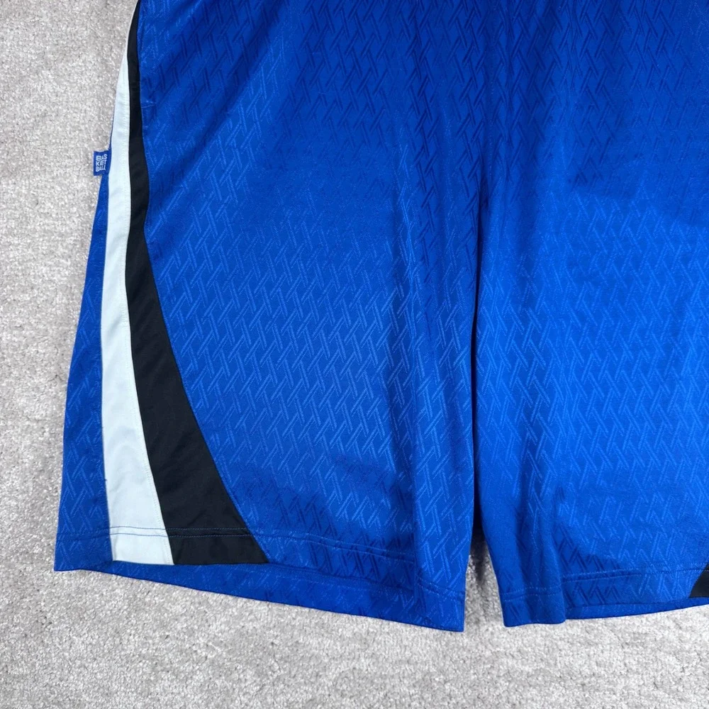 Nike Basketball Shorts Mens Large Blue Black White Geometric Pattern Swoosh Logo